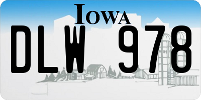 IA license plate DLW978