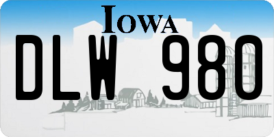 IA license plate DLW980