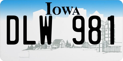 IA license plate DLW981
