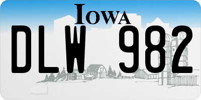 IA license plate DLW982