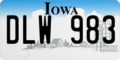 IA license plate DLW983