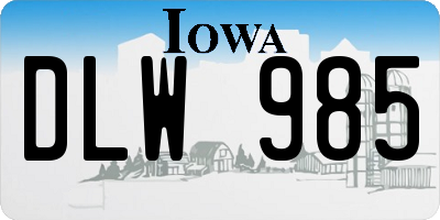 IA license plate DLW985