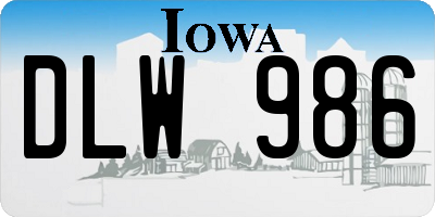 IA license plate DLW986