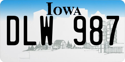 IA license plate DLW987