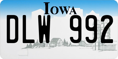IA license plate DLW992