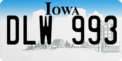 IA license plate DLW993