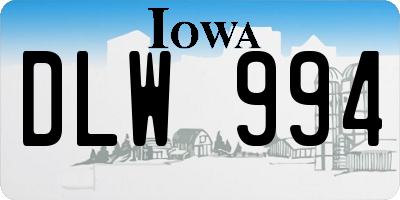 IA license plate DLW994