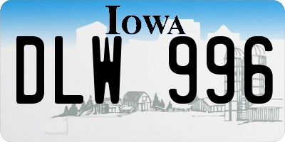 IA license plate DLW996