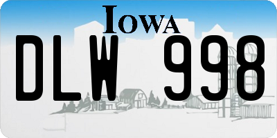 IA license plate DLW998