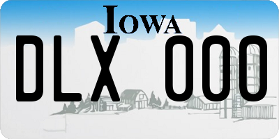 IA license plate DLX000