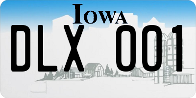 IA license plate DLX001