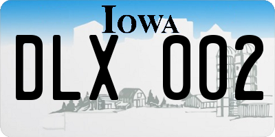 IA license plate DLX002