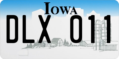 IA license plate DLX011