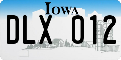 IA license plate DLX012