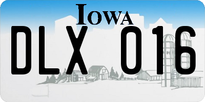 IA license plate DLX016
