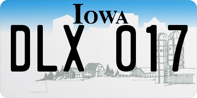 IA license plate DLX017