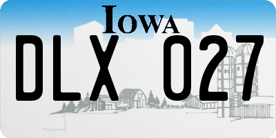 IA license plate DLX027
