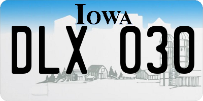 IA license plate DLX030