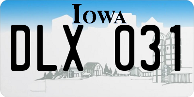 IA license plate DLX031
