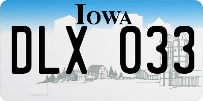 IA license plate DLX033