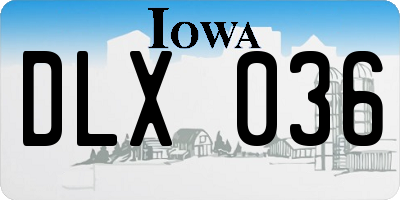 IA license plate DLX036