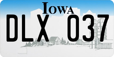 IA license plate DLX037