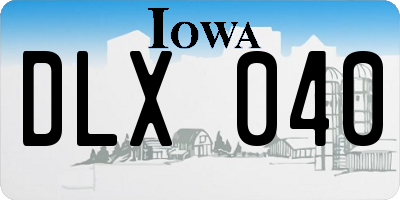 IA license plate DLX040