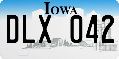 IA license plate DLX042