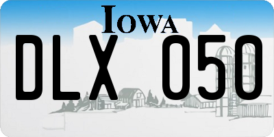 IA license plate DLX050
