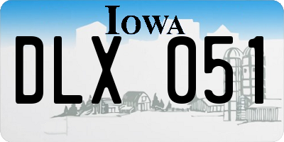 IA license plate DLX051