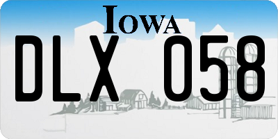 IA license plate DLX058
