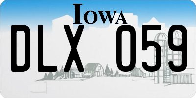 IA license plate DLX059