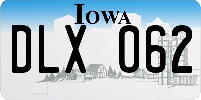 IA license plate DLX062