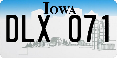 IA license plate DLX071
