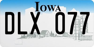 IA license plate DLX077