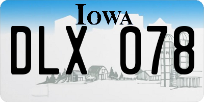 IA license plate DLX078