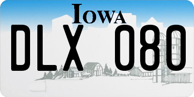 IA license plate DLX080