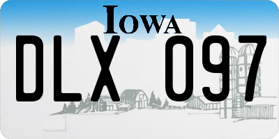 IA license plate DLX097