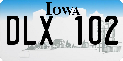 IA license plate DLX102