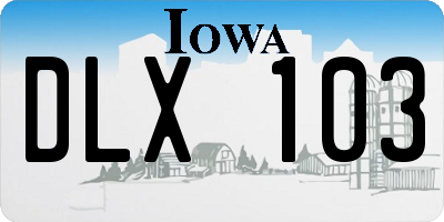 IA license plate DLX103