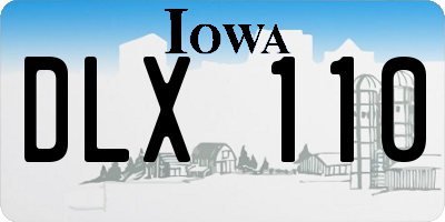 IA license plate DLX110