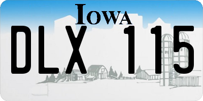IA license plate DLX115