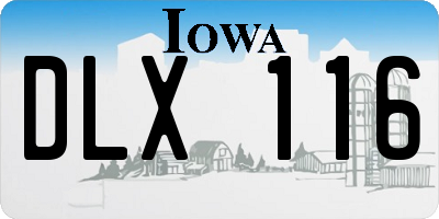IA license plate DLX116