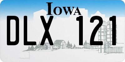 IA license plate DLX121