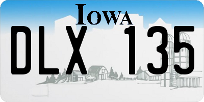 IA license plate DLX135