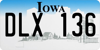 IA license plate DLX136