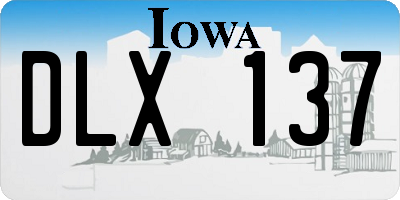 IA license plate DLX137