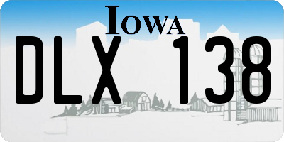IA license plate DLX138