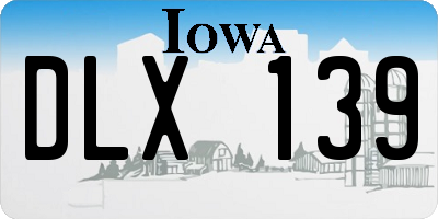 IA license plate DLX139
