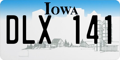 IA license plate DLX141